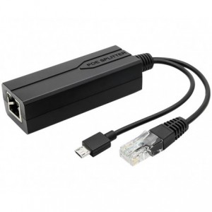 PoE Splitter - 802.3af/at to 5V/2.4A Micro-USB &amp;ampamp Ethernet
