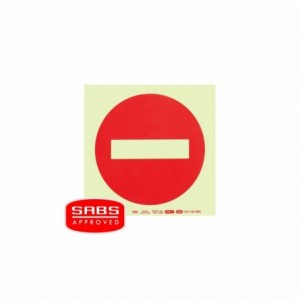 Photoluminescent 190MM Safety Sign -NO Entry Symbol