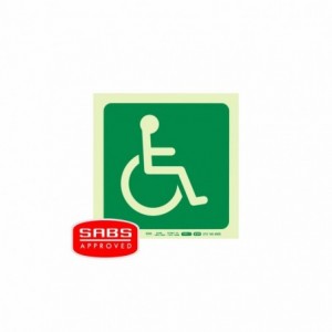 Photoluminescent 190MM Safety Sign -E25-PARAPLEGIC Symbol