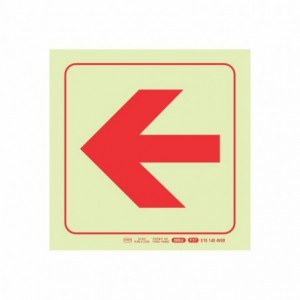 Photoluminescent 190mm Safety Sign F37 Arrow Left