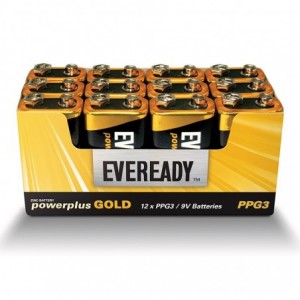 Eveready Battery Powerplus Gold Zinc 9V Tray