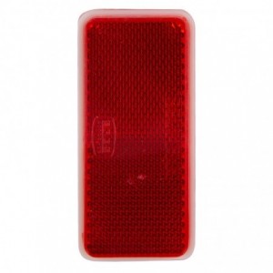 Square Reflector STICK-ON Red 90MM