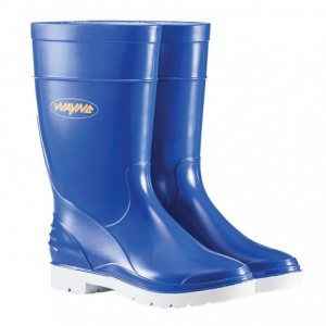 Wayne Gumboot Ladies Half L WHT/BLUE F1671 Size 8