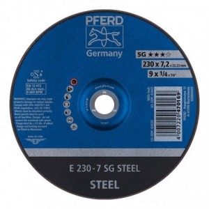 Pferd Grinding Whl Steel Dome 230MM X7.2MM Sg