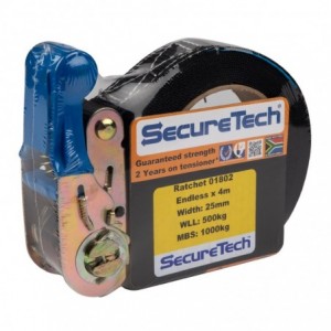 Securetech TIE-DOWN Ratchet Spanset 25MM 1TON 4MX2