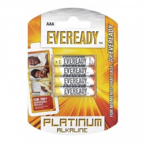 Eveready Battery Platinum Alkaline Aaa 4 PACK