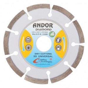 Andor Diamond Disc Segmented Ss 115X1.8MM