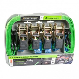 Ratchet Tie Down Pad 4M 4PC Grn