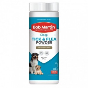 BOB MARTIN PET TICK &amp; FLEA DOG POWDER 100G