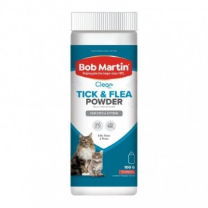 BOB MARTIN PET TICK &amp; FLEA CAT POWDER 100G