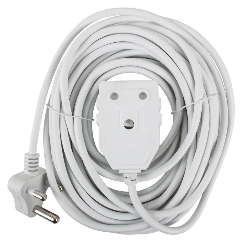 Nexus Extension Cord White Dbl 20M 1.0MM 10A - GeeWiz