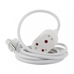 Nexus Extension Cord White Dbl 5M 1.5MM 16A