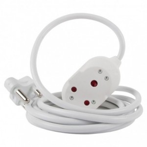 Nexus Extension Cord White Dbl 10M 1.5MM 16A