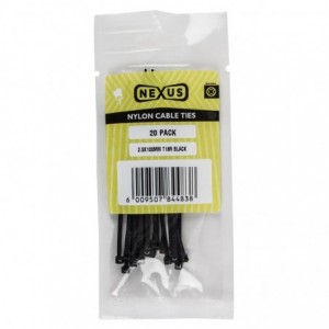 Nexus Cable Ties T18R 2.5MMX100MM Black 20 PACK