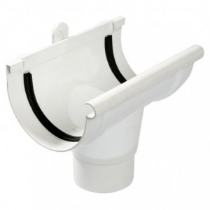 PVC Gutter HALF-ROUND Outlet Round