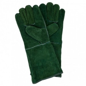 STRIKE-ARC Leather Welding Glove Elbow GREY/GREEN