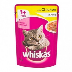Whiskas Cat Food Pouch Chicken In Jelly 85G