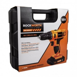 Rockworth 18V Cordless Drill / Driver Set - 2.0AH
