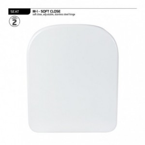 Wirquin Toilet Seat M-1 Soft Close Hinge White