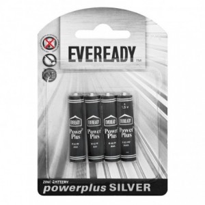 Eveready Battery Powerplus Silver Zinc Aaa 4PC