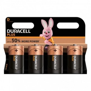 Duracell Battery Plus Alkaline D 4 PACK