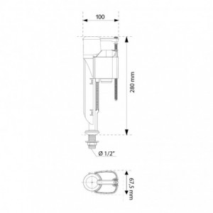 Wirquin Valve Jollyfill Bottom Inlet 1/2 (boxed)