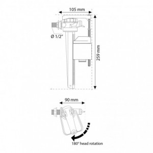 Wirquin Valve Jollyfill Side Inlet 1/2 (boxed)