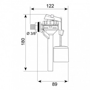 Wirquin Valve Topy Side Inlet 3/8 Inch (bag)