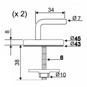 Wirquin Seat Hinge Set H1 S/STEEL Hinge (bag)
