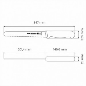 Tramontina Serrated HAM/BREAD Slicer Knife White