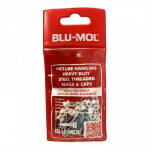 BLU-MOL HEAVY DUTY STEEL THREADED NAIL&amp;CAP 22&amp;27MM