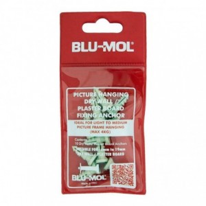 BLU-MOL Drywall / Plaster Board Fixing Anchor 10PK