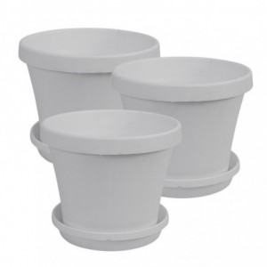 SEBOR SUPER POT &amp; SCR SET 30CM LIGHT GREY 3PCK