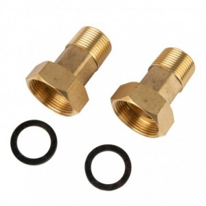 WATER METER TAIL PCE SET 50MM + NUT &amp; WASHER (BR)