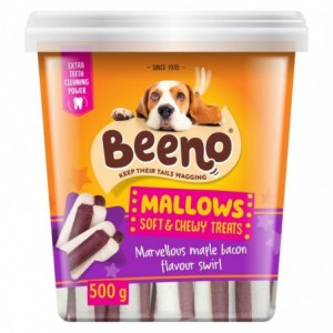 Beeno Dog Treat Mallows Maple And Bacon Swrl 500G
