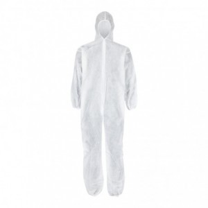 Pioneer Disposable Overall Zip And Hood White L