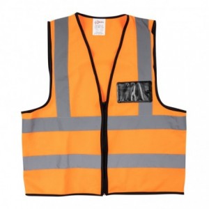 Pioneer Reflective Vest Zip Id Pouch Orange 4XL