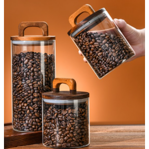 Jar with Acacia Handle Lid 10 x 30cm - 2000ml - Fi