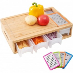 Fine Living Three Drawers Bamboo Chopping Board