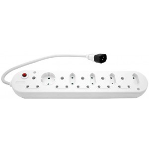10-PORT M C14 PLUG-5X15A-4X6A-1X10A-1X Sw White