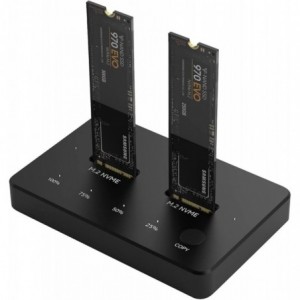 Dual Bay M.2 SSD Dock With Clone