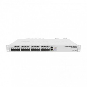 MikroTik Cloud Router Switch CRS317-1G-16S+RM- 1x GB LAN- 16x SFP+ Cages- RouterOS L6 OR SwitchOS (Dual Boot)- Passive Cooling 1U RACkmount Enclosure- Dual Redundant PSU
