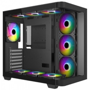 MECER Graphite Curved Gaming ATX Case W/3 +1 ARGB Fan (PSU Excluded)