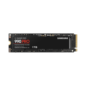 SAMSUNG 990 PRO 1 TB NVMe SSD - Read Speed up to 7450 MB/s  Write Speed to up 6900 MB/s  Random Read up to 1200000 IOPS  Random Write up to 1550000 IOPS/PCIe 4.0 x4  NVMe 2.0/  V-Nand 3bit MLC/ In-hou