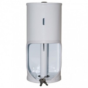 Janitorial TR2 Toilet Roll Holder Lockable - Mild Steel White