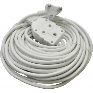 Extension Cord 10A 25m - White with Double Coupler