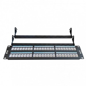 Acconet 48 Port RJ45 Patch Panel- 2U - Black