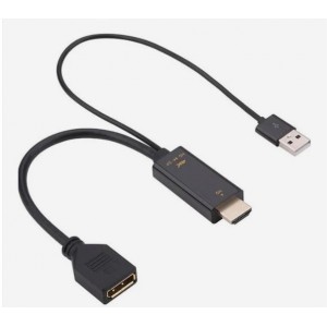 Tuff-Luv - HDMI 4K@60Hz to Display Port Adapter Cable - Active HDMI to Display Port Converter - Black (5056560421842)