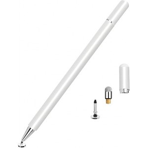 Tuff-Luv - 2-in-1 Universal Stylus Pen for Touch Screens – Precision Disc Tip &amp; Soft Mesh - White (5056560421965)