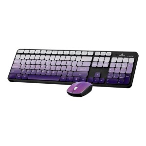 Volkano Prism Series BT Dual Mode Rechargeable Keyboard and Mouse combo - Purple
